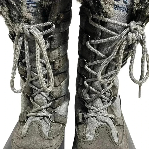 Kamik SNOWVALLEY Winter Boots 8 Grey Faux Fur Waterproof Thinsulate Insulation - Picture 4 of 15